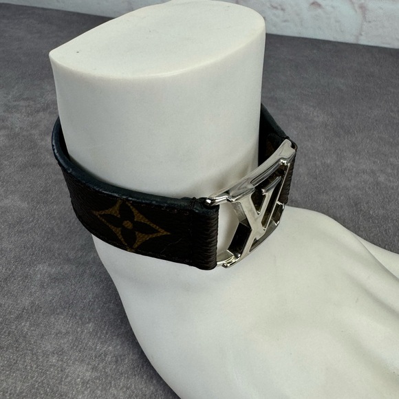 Louis Vuitton Bracelet Hockenheim Brown Black Monogram Macassar M6141 Canvas - Picture 4 of 15